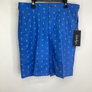 NWT Mens Walter Hagen Palm clubs Wrinkle Resistant Performance Golf Short Blue‎